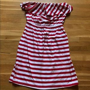 NWT red and white striped sundress sz S